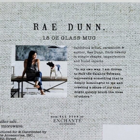 Rae Dunn Enchanté Accessories Large Letters CUP OF HAPPY Glass Coffee Mug 18oz - Picture 5 of 6